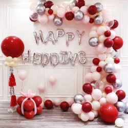 Разнокалиберная гирлянда из шаров Happy wedding