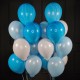 Композиция воздушные шары с гелием бело-голубые