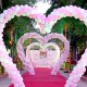 Арки из розово-белых шаров в виде сердца на свадьбу