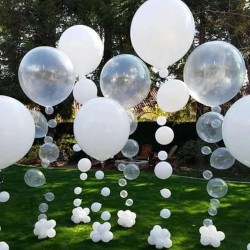 Большие белые и прозрачные шары на свадьбу