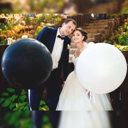 Большие шары на свадьбу белый и черный