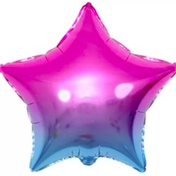 Фольгированная звезда розово-голубой градиент