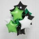 Звезды фольгированные зеленые, черные и белые