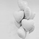 Белые фольгированные сердца 45 см - 10 шт.