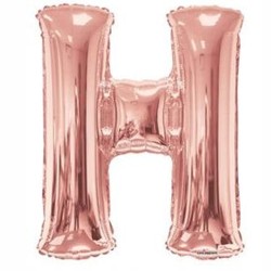 Фольгированная буква H розовое золото
