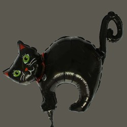 Фольгированный шар черный Котик