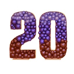 Цифра 20 бордово-фиолетовые аэромозайка