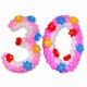 Цифра 30 из розовых шаров