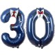 Цифра 30 в мужском костюме из шаров
