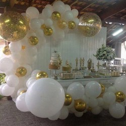 Оформление свадебного стола шарами сферами