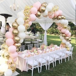Оформление из шаров стола на свадьбу