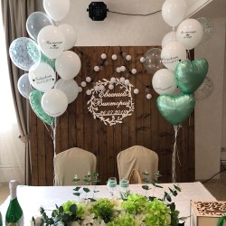 Композиция из шаров с надписями на свадьбу