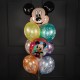 Фонтан из шаров С Днём Рождения металлик с Микки Маусом