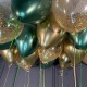 Шары под потолок золотой и зеленый хром