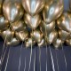 Шары под потолок золотой хром