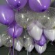 Шары под потолок сиреневые и с конфетти