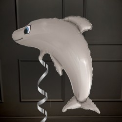 Фольгированный шар серый Дельфин