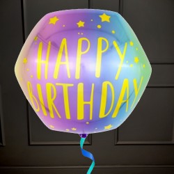 Фольгированный шар Градиент Happy Birthday