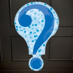 Фольгированный шар Знак вопроса голубой