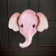 Фольгированная голова Слоника розовая