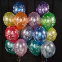 Воздушные шары с Днем Рождения металлик ДР 20 шт