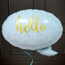 Фольгированный шар голубой Hello Baby