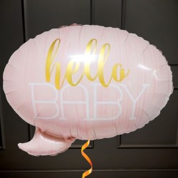 Фольгированный шар розовый Hello Baby