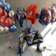 Композиция из хром шаров с Суперменом, Бэтменом и цифрой 4