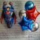 Фонтан из сине-серебряных хром шаров со звездами и Суперменом