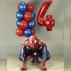 Композиция из сине-красных шаров с цифрой 4 и Человеком Пауком
