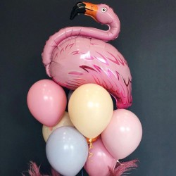 Фонтан из пастельных шаров с Фламинго