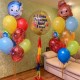 Композиция из шаров ассорти с Фиксиками и большим шаром