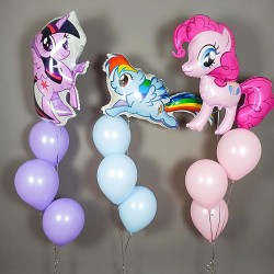 Композиция из пастельных шаров с пони My little pony