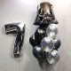 Фонтан из черно-серебряных шаров с Дарт Вейдером и цифрой 7