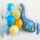 Фонтан из голубо-желтых агат шаров с фигурой динозавр Диплодок
