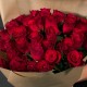 Букет из 35 кенийских красных роз в крафте