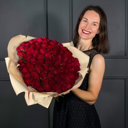 Букет из 101 красной розы 40 см