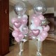 Фонтаны из бело-розовых шаров с большими шарами