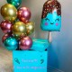 Коробка с хром шарами и фольгированное мороженое