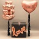 Коробка с сердцами розовое золото и надписью love