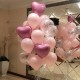 Фонтан из розовых шаров с фольгированными розовыми сердцами