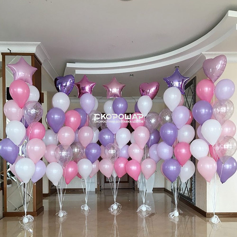 Фонтаны из воздушных шаров на свадьбу фото