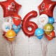 Композиция с большими звездами Амонг Ас и цифрой 6