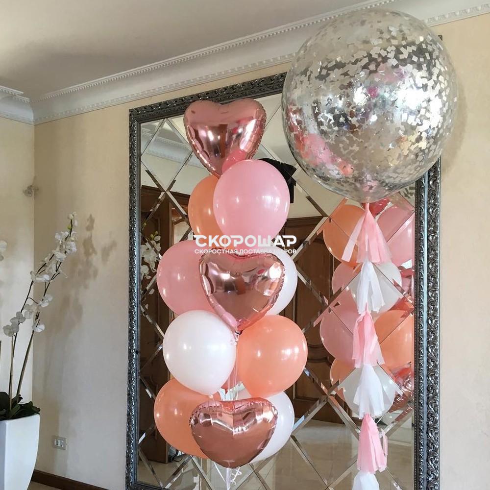 фонтаны из шаров на день рождения для девочки 1 год