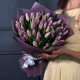 Букет из сиреневых тюльпанов 51 шт