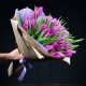 Букет из фиолетовых тюльпанов 51 шт