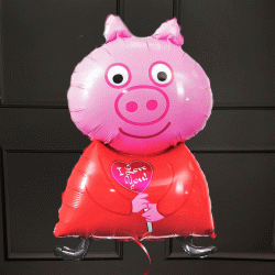 Фольгированная Свинка Пеппа с сердечком