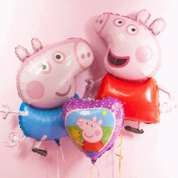 Фольгированные шары Свинка Пеппа с сердцем