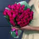 Букет из ярко розовых тюльпанов 51 шт