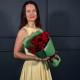 Букет из 15 красных роз 40 см